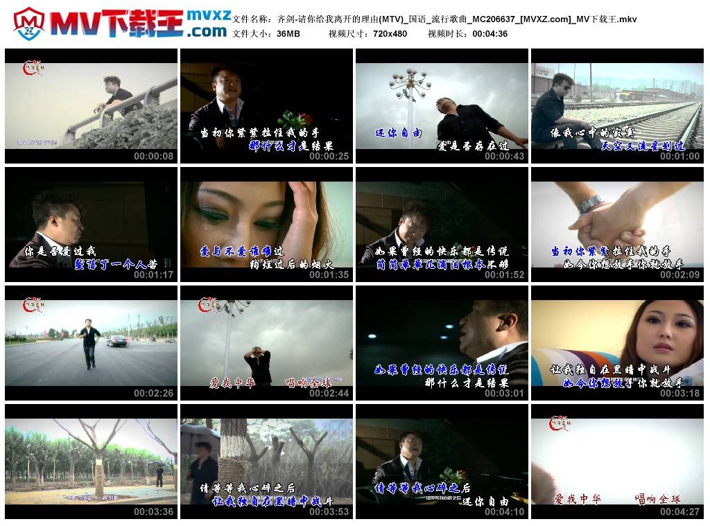 齐剑-请你给我离开的理由(MTV)_国语_流行歌曲_MC206637